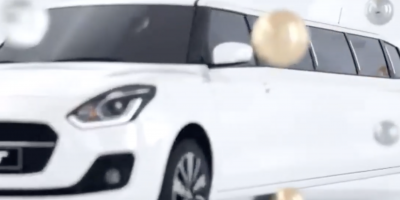 image of long suzuki swift with 6 windows like a limousine
