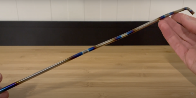 Picture of a titanium bonnet strut