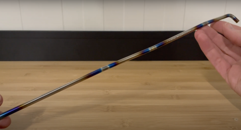 Picture of a titanium bonnet strut