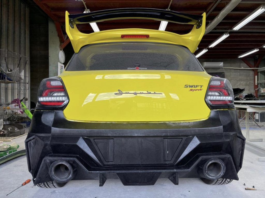 rear bumper in development mounted to a swift